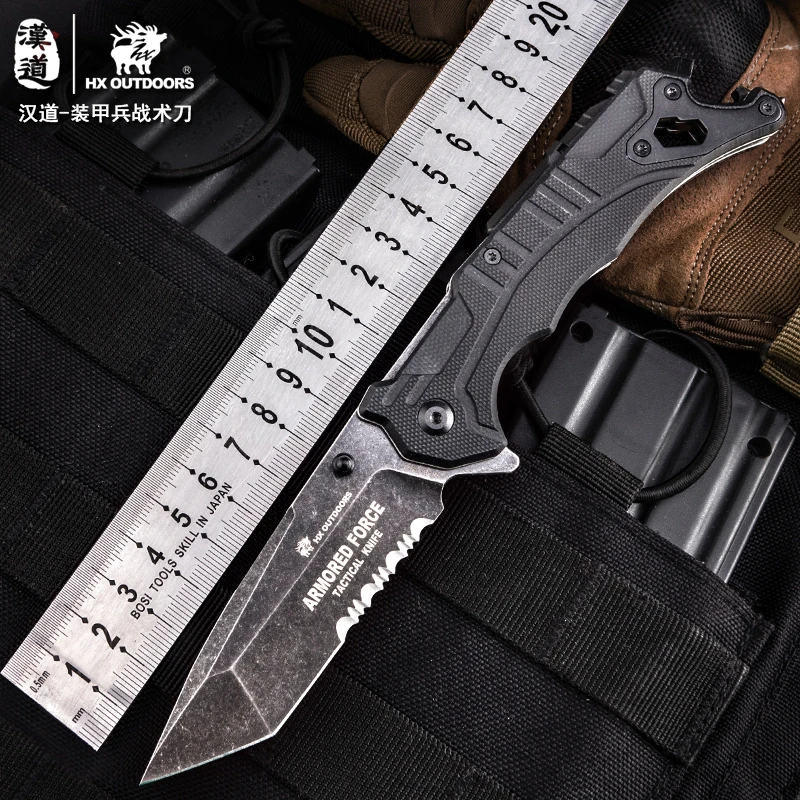 

HX OUTDOORS 9cr14mov Blade Tactical Folding knife Survival Rescue EDC Outdoor Camping Hunt Tool Drop Shipping