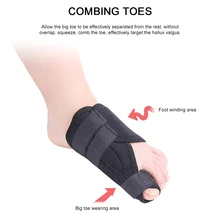 Корректор Для Пальцев Ног Эластичные подушечки амортизирующая шина ортопедическая вальгусная защита коррекция молота облегчение боли в носке фитнес