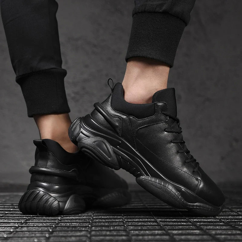 Best Selling Leather Shoes For Men Winter Casual Brand Shoes For Men Size 38-44 Men Lace Up Sneakers Inside Fur Mens Warm Shoes