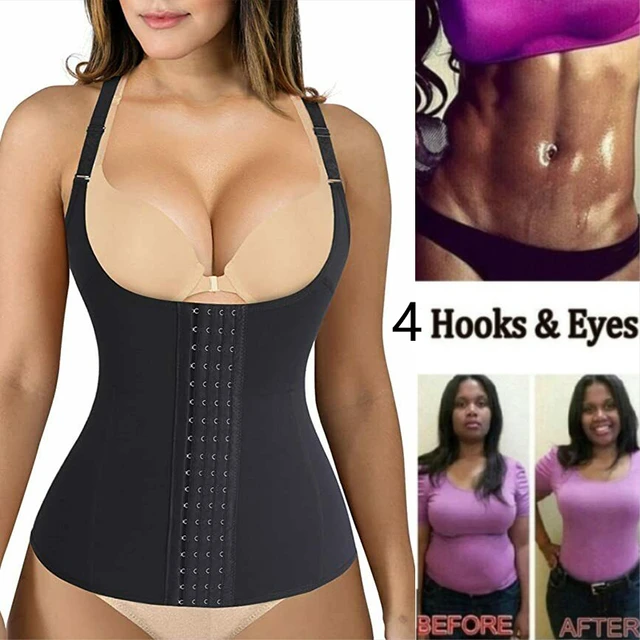 Waist Trainer Vest Firm Tummy Control Shapewear Slimming Body Shaper  Adjustable Shoulder Strap Corset 4 Rows of Hook Girdle Belt - AliExpress