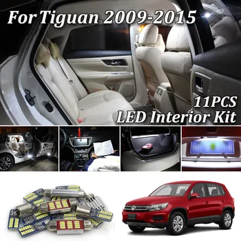 

11Pcs Canbus LED Lamp Car Bulbs Interior Package Kit For 2009-2015 Volkswagen VW Tiguan 5N LED Map Dome Trunk Plate Light