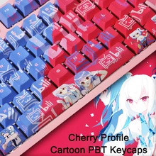 Cereja perfil pbt keycaps dos desenhos animados bonito menina 104 teclas teclado mecânico backlight keycaps presente personalizado sublimação mx interruptor