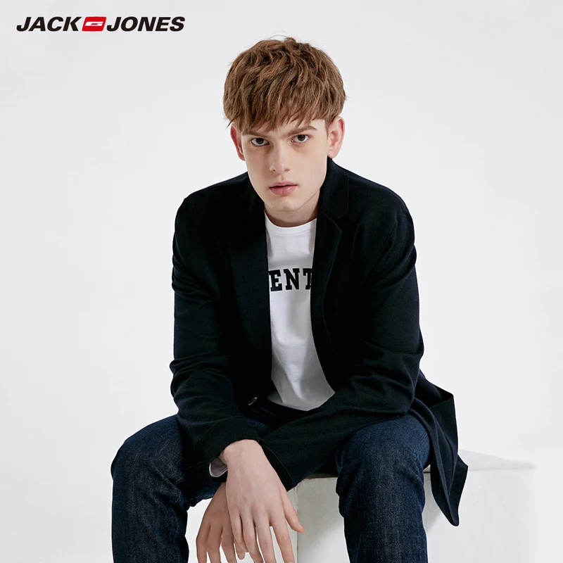 Мужской приталенный шерстяной Блейзер JackJones 219108512 | Мужская одежда