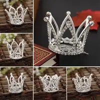 Baby Boy Girl Crown Newborn Photography Props Infants Rhinestone Photoshoot Accessories Picture Shoot for Baby Shower Birthday 3
