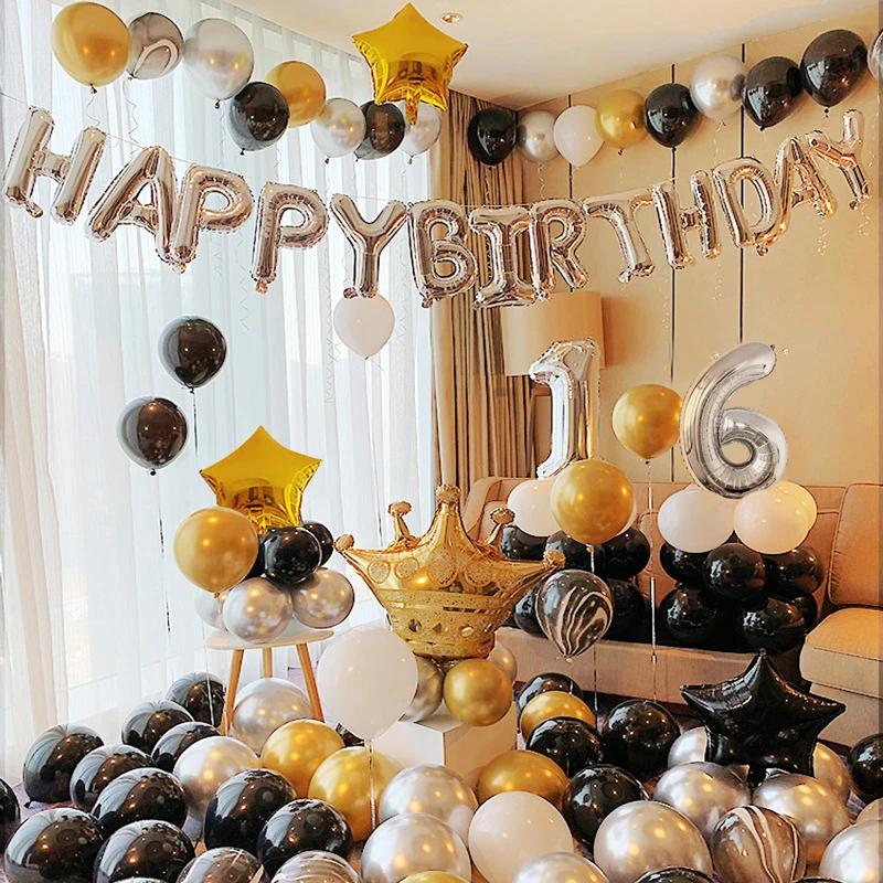131 por lote globo tipo corona para fiesta de cumpleaños adultos 32 pulgadas número 16 18 21 30 decoración de fiesta|Globos y accesorios| - AliExpress