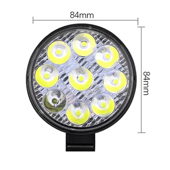 

6000K Car Working Lights Bulb IP67 27W 9-LED Waterproof Off-road Round