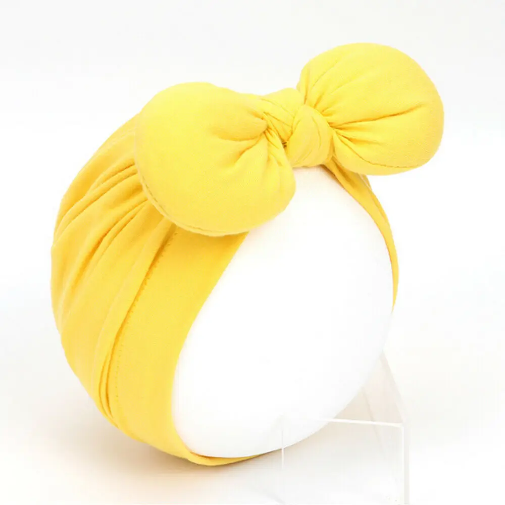 Цвет: желтый 16 Colors Newborn Headband Hat Cotton baby Infant Turban Knot Headband Head Wrap For Girls - Цвет: Цвет: желтый