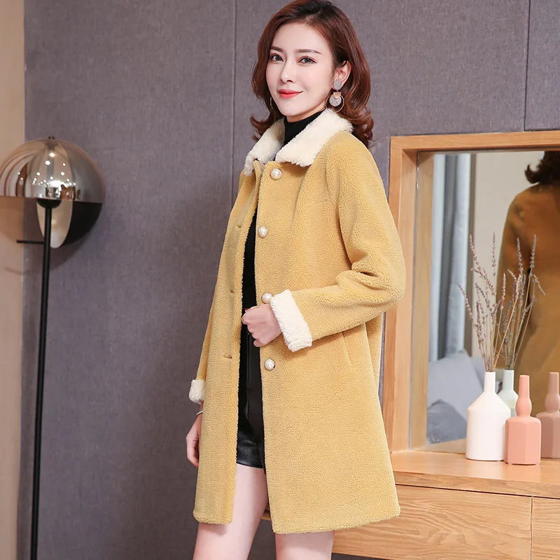 

2019 Europe And America Korean-Style Winter WOMEN'S Dress New Style ke li rong Fur Coat Loose-Fit Slimming Large Size Warm Overc