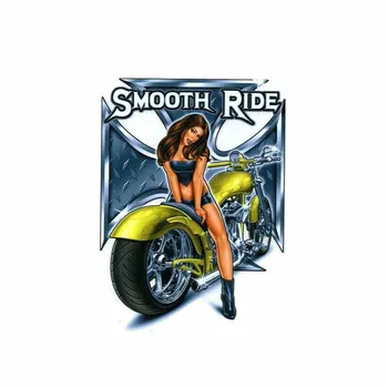 

13cm x 9.5cm Personality SEXY BIKER BABE PINUP GIRL SMOOTH RIDE MOTORCYCLE DECAL Motorcycle Car Stickers