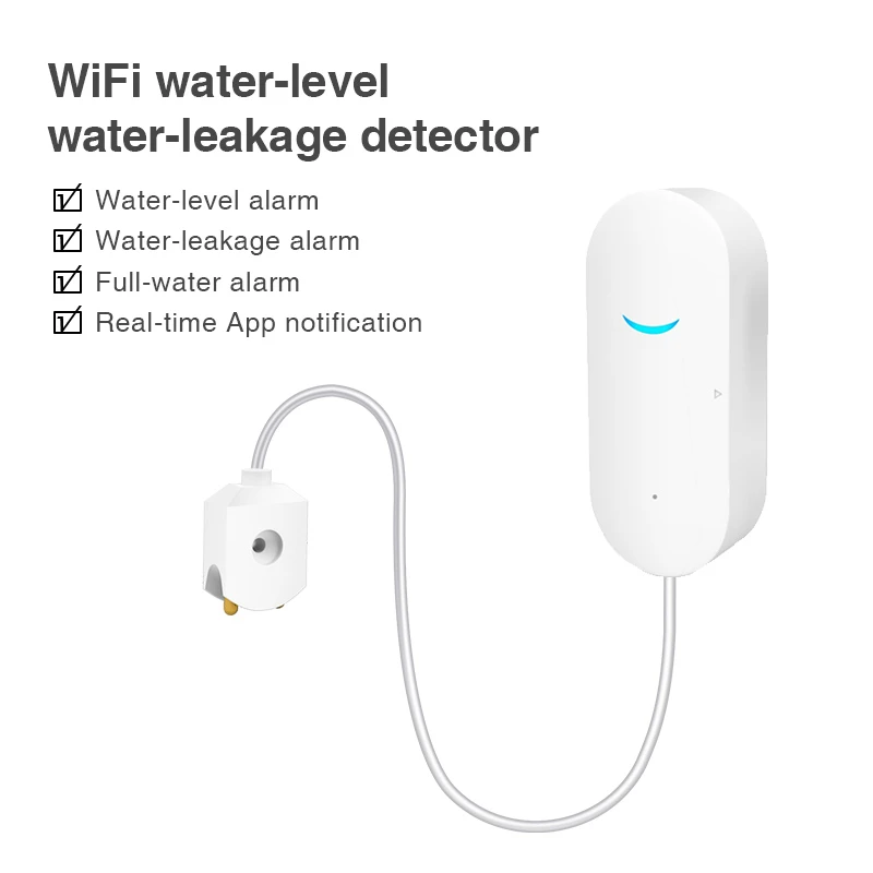 Tuya Smart Wifi Water Leakage Sensor leak level Alarm tank detector Compatible With Smart Life APP Overflow Protection Security panic alarm for home