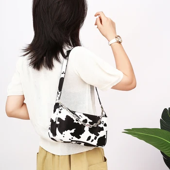 

Small Shoulder Bags For Women 2020 Retro Animal Zebra Cow Print Handbag Female Casual PU Leather Underarm Bags Totes Bolsa