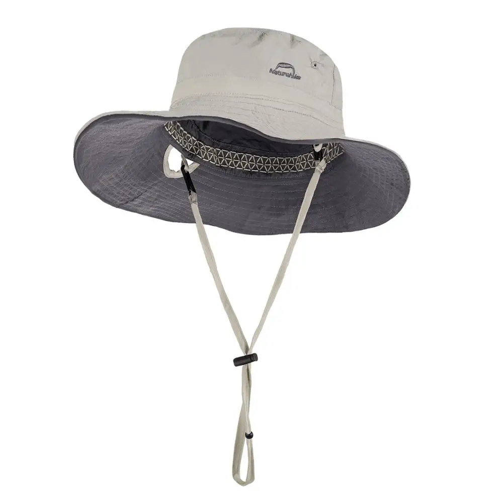 Gray Naturehike sunshade hat summer outdoor fishing hat Sunscreen hat shading anti-ultraviolet travel plus growing brim cap - Цвет: Gray