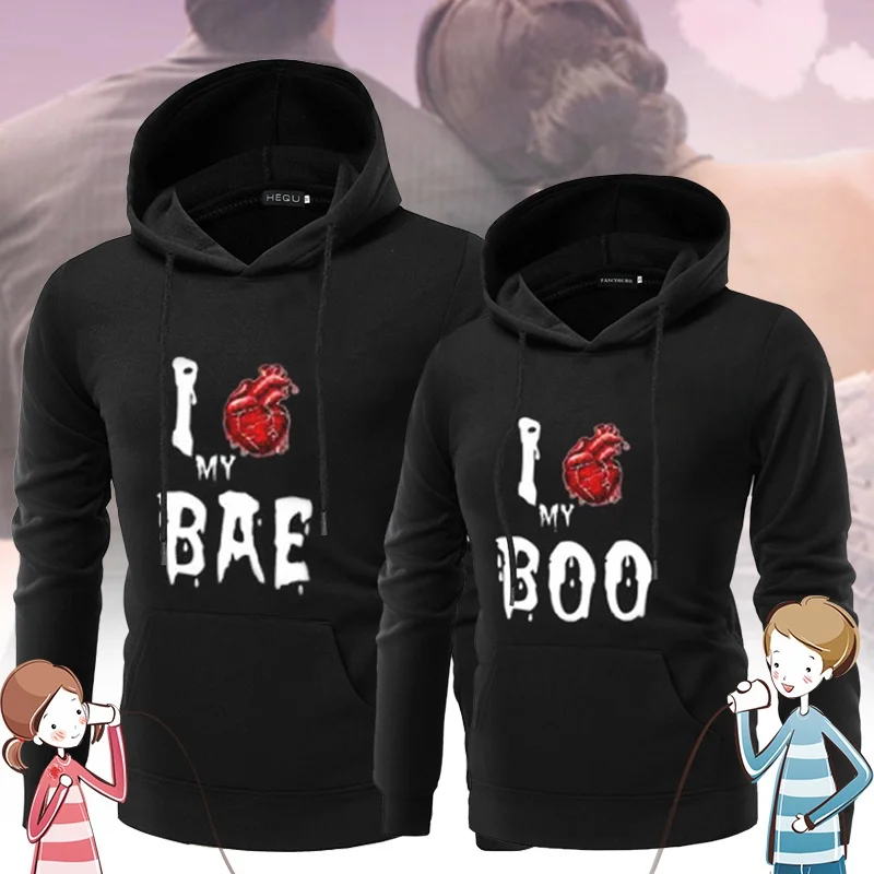 

MY BAR MY BOO Funny Couple Hoodies Hallween Women Men Sweatshirt Horror Lovers Couples Hoodies Casual Pullovers Gift