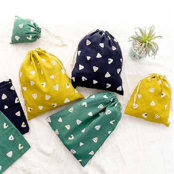 

Hot Sale Fashion Fresh Women Shopping Bag With Drawstring Cotton Travel Underwear Shoe Storage Organizer Bag Pouch Home Storage