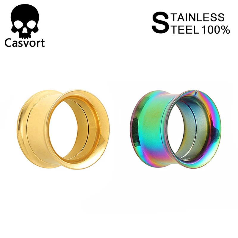 

Casvort 2 PCS Screw Ear Gauges Tunnel Plug Piercing Ring Expander Studs Stretchers Fashion Body Piercing Jewelry pair selling