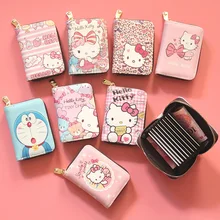 Милый Кот из искусственной кожи женский кредитный держатель для карт мультяшный милый девичий ID держатель для карт s Чехол для визиток кошелек для монет