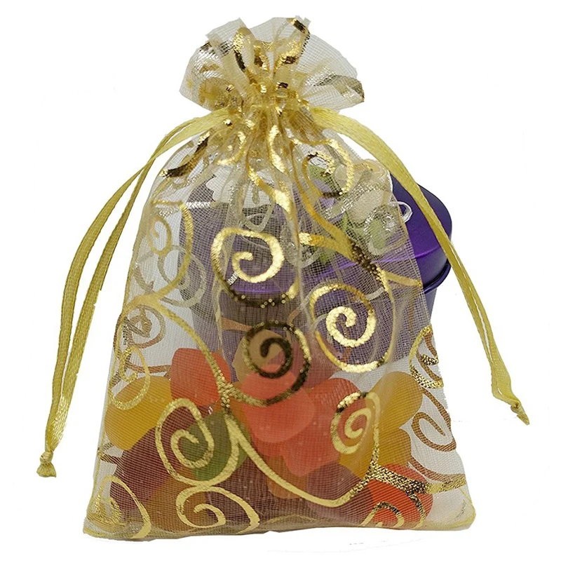 100Pcs Organza Drawstring Candy Bag for Jewelry Gifts Candy Party Wedding Candy Bags