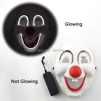 

Funny Smile Mask LED Clown Party Mask EL Luminous Mask Colorful Mask for Party with 3V Controller 10 Lighting Color Select