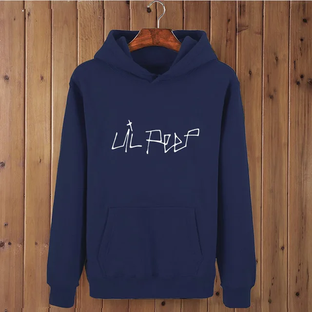 Navy Blue-W Новые хип-хоп Lil толстовки с капюшоном для мужчин и женщин унисекс флисовая толстовка размера плюс Весна Осень Зима уличная одежда - Цвет: Navy Blue-W