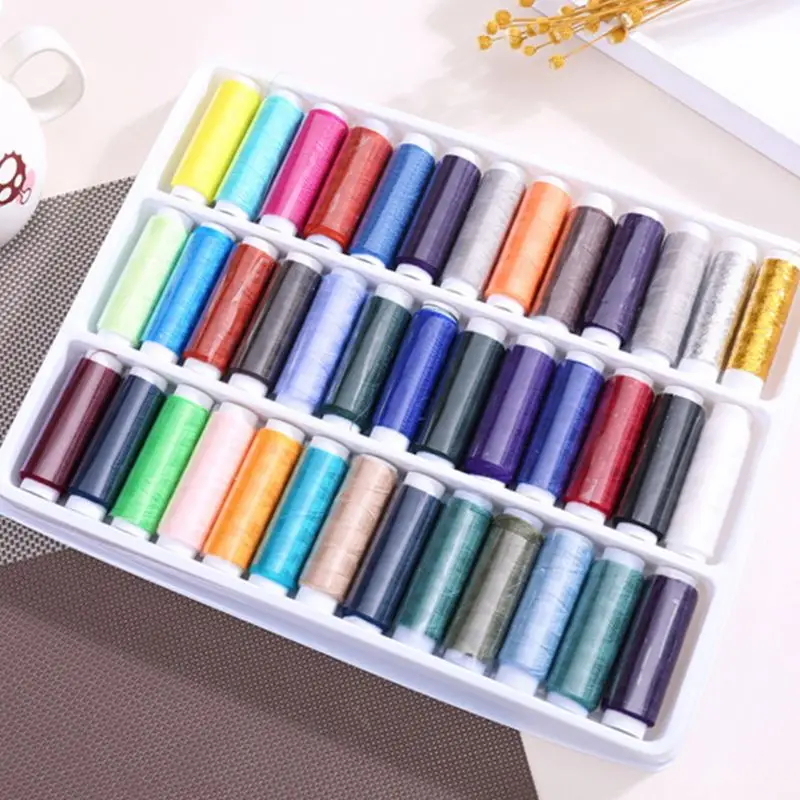 39 ассорти цветов Полиэстер швейные нитки катушки набор для ручной машинной строчки