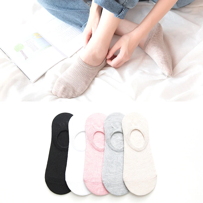 Цветные однотонные невидимые короткие носки, женские летние удобные хлопковые носки для девочек, женские носки по щиколотку, эластичные хлопковые носки