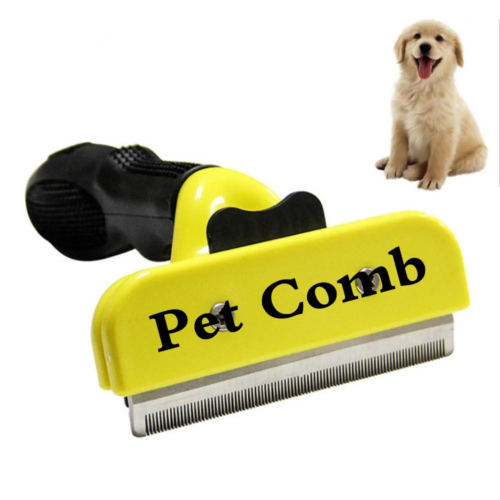 Removedor de pelo para mascotas, peines de aseo originales para perros y gatos, limpieza de pieles, herramienta de peines para gatos de acero inoxidable, mango suave, proveedor de productos para mascotas