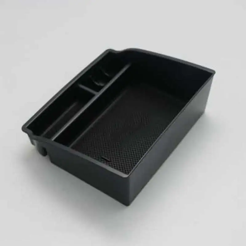 

Center Console Tray Armrest Storage Box + 2 Rubber Mat For Toyota Hilux 2015-2019 Black