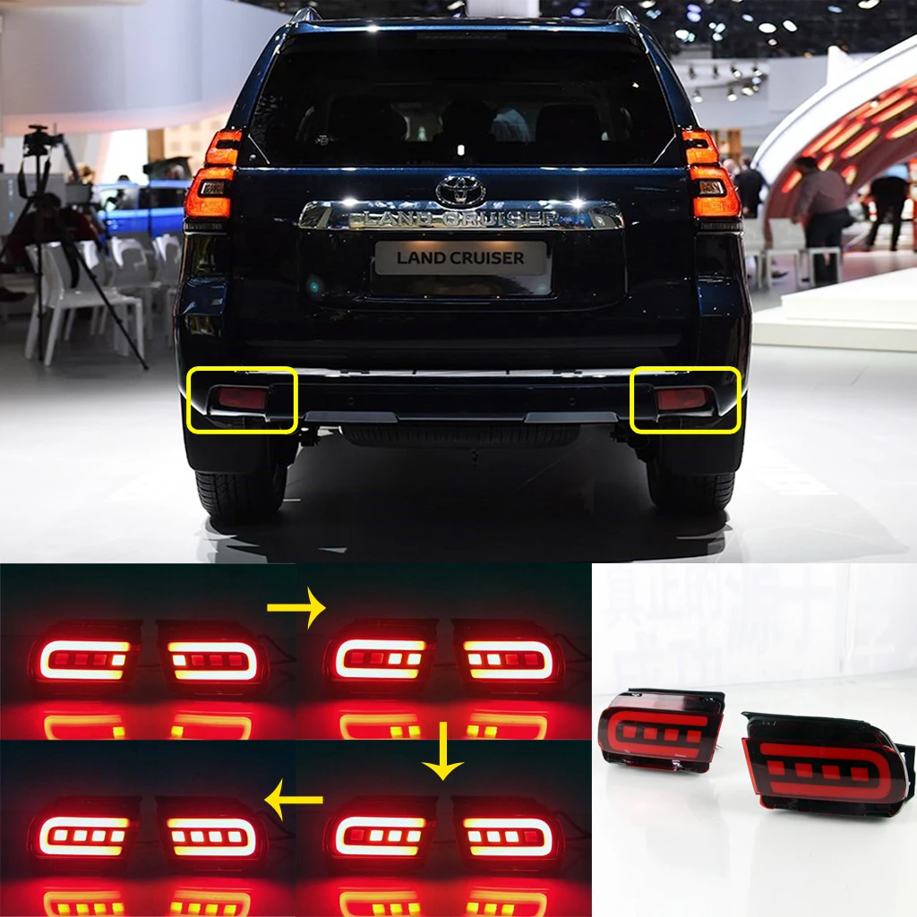 

3-In-One LED Rear Bumper Reflector Light For LAND CRUISER PRADO LC150 2010-2018,(Function as Drving light, Brakelight,Turn light