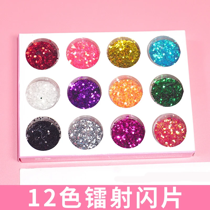 Sequins 2 12 шт. пайетки для поделок Блестящий наполнитель пушистый слизи игрушки для детей амулеты Lizun глиняные наборы Аксессуары принадлежности Забавный подарок - Цвет: Sequins 2