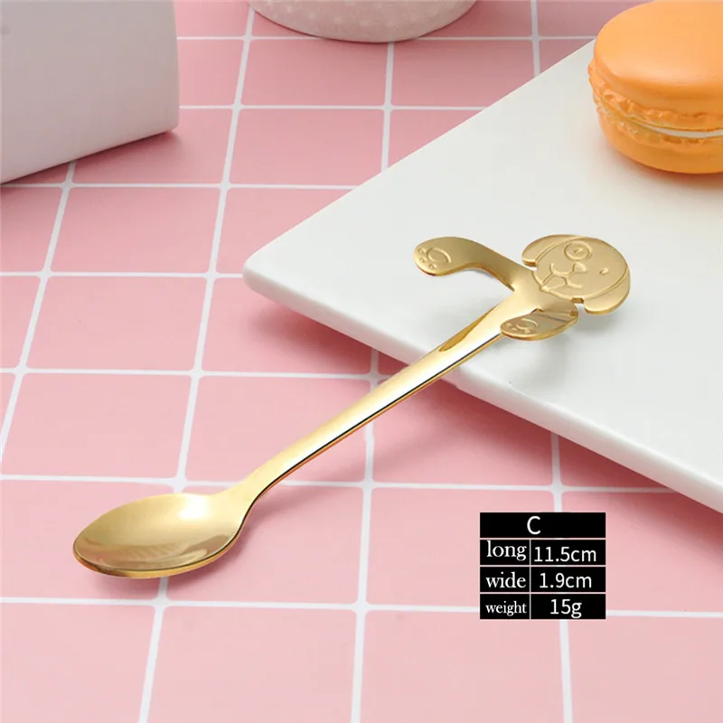 Cute Dog Spoon Long Handle Spoons Flatware Coffee Drinking Tools Kitchen Gadget Pastry Supplies Spoon Creative Kitchen Tool@D