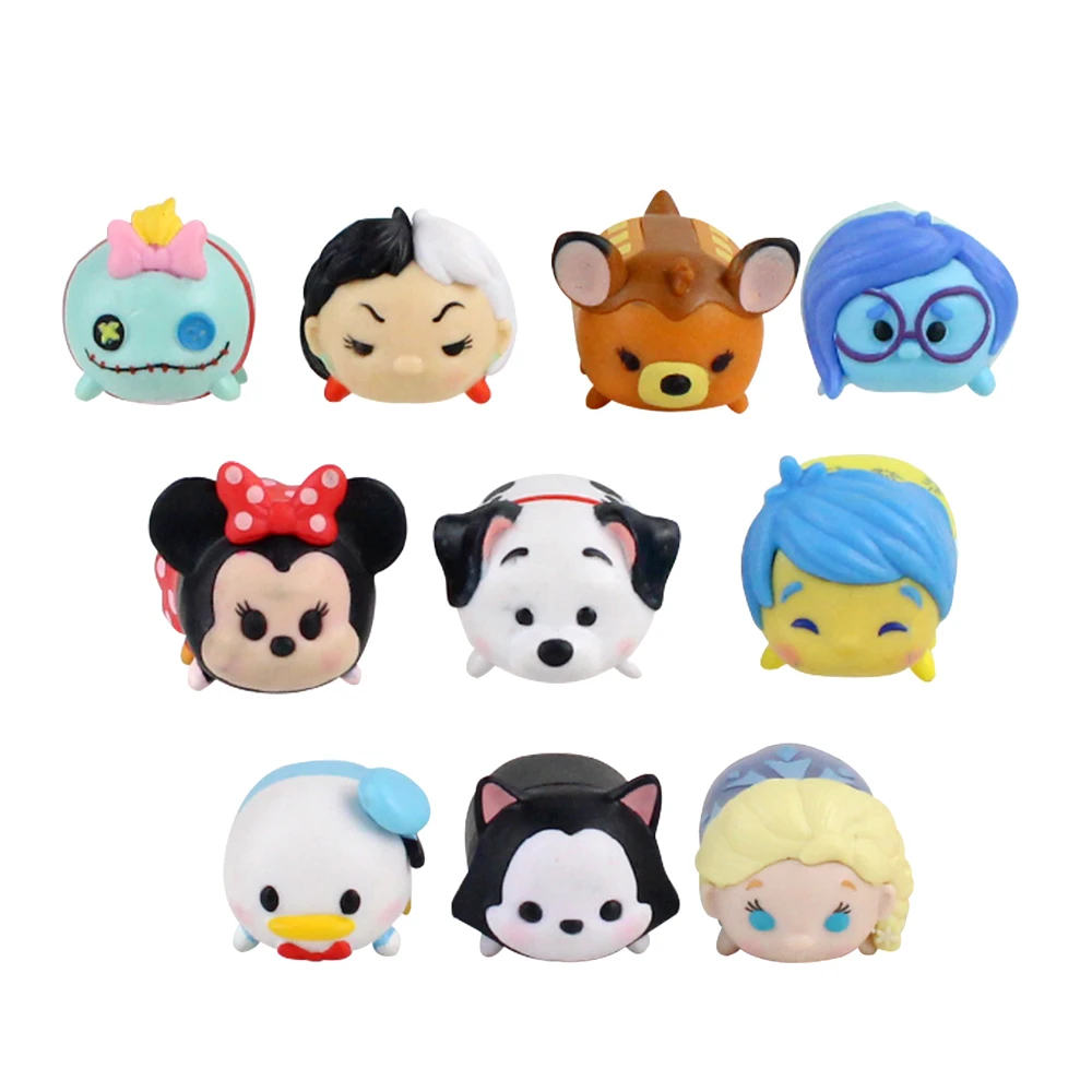 10ピース ロットtsumフィギュアliloとステッチサボテン裏返し王女エルザドナルドダックミニーマウス犬猫動物モデルのおもちゃ Null Aliexpress