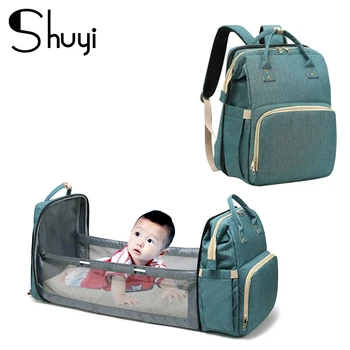 

Large Capacity Mummy bag Baby diaper bag bed backpack Multifunctional Foldable Baby Storage Bag Waterproof Traveling backpacks