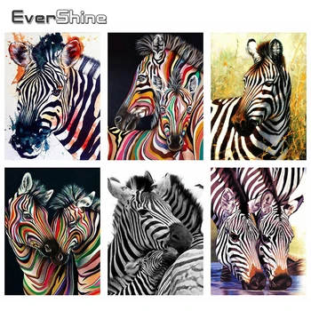 

Evershine Diamond Embroidery Animals Full Square Drill Painting Rhinestone Mosaic Full Layout Cross Stitch Zebra Crafts Kit