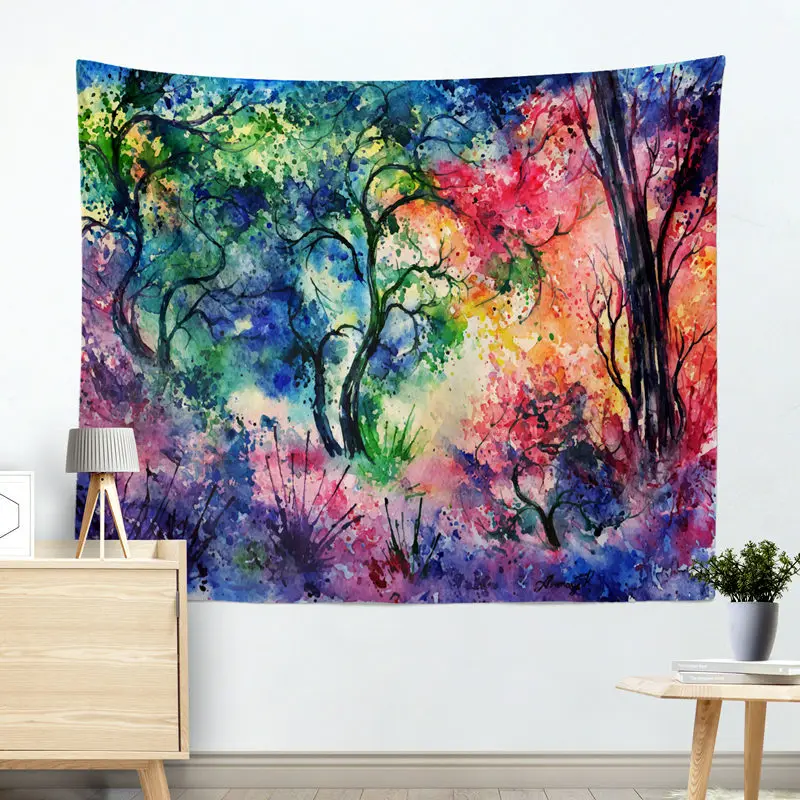 Amazon Manufacturers Direct Selling Cross Border Customizable Watercolor New Style Tapestry Wall Hanging Decoration Beach Towel