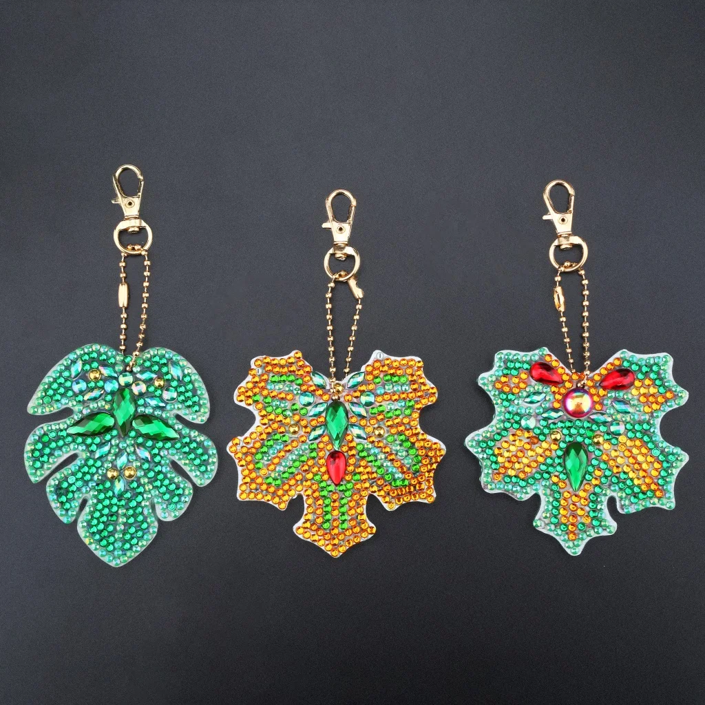 Full Drill Special Shaped Diamond Painting Key Ring Keychain Pendant Decors