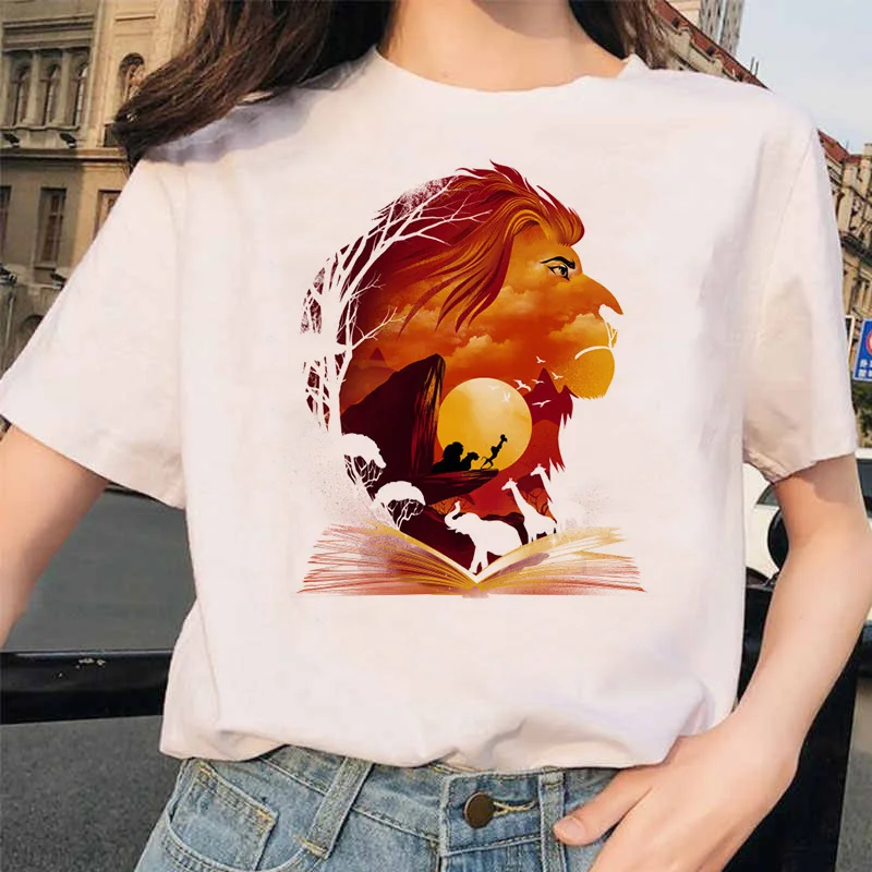 Kawaii забавные хакуна матата футболки женские летние с коротким рукавом Король льва женские футболки Повседневная футболка Femme