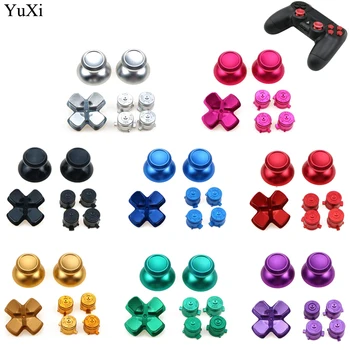 

Metal 3D Analog Joystick Thumb Stick Grips Caps+Buttons Replacement Repair Parts for Sony Playstation DualShock 4 PS4 Controller