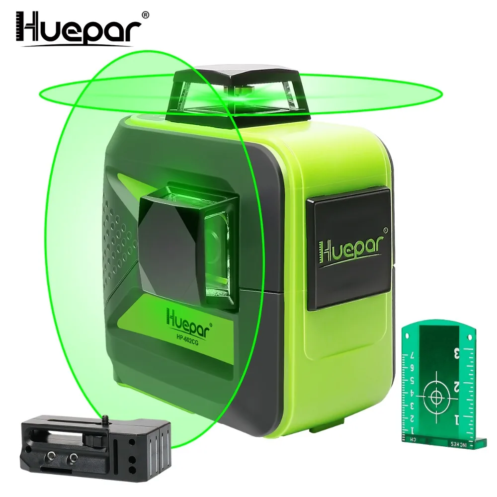 Huepar бренд 8/12 линий 3D LD диодный лазерный уровень самонивелирующийся 360 горизонтальный вертикальный крест супер мощный зеленый лазерный луч - Цвет: 602CG
