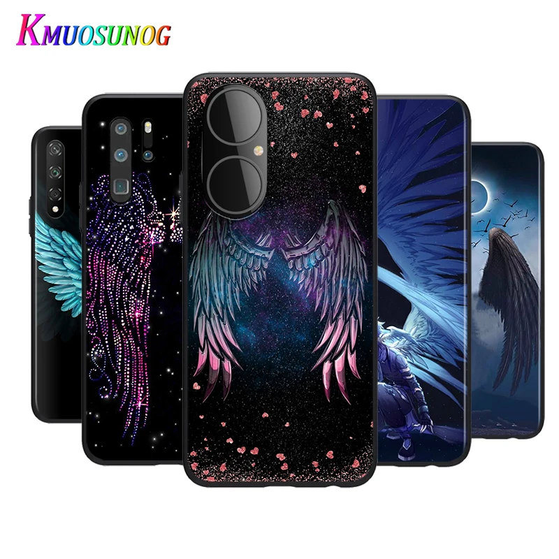 Силиконовый чехол с крыльями ангела для Huawei P50 P40 P30 P20 Pro P10 P9 P8 Lite E Plus 2019 | Мобильные