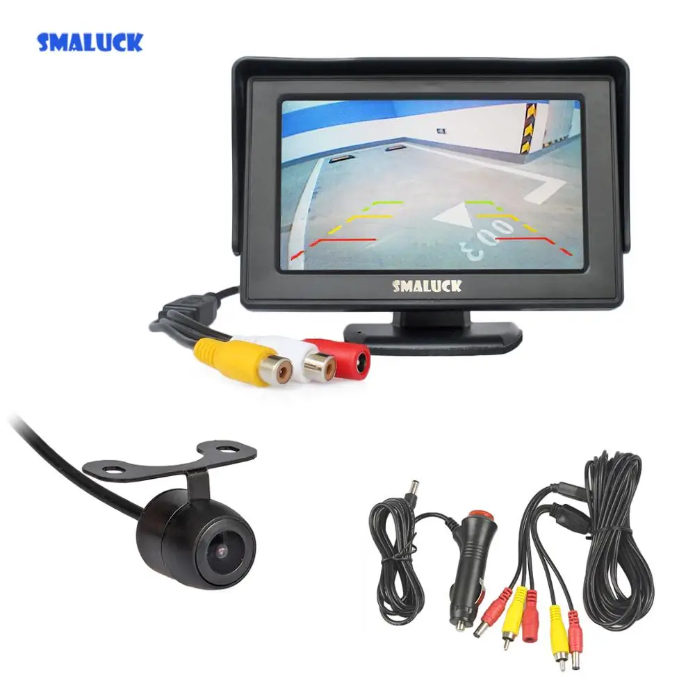 Универсальный цветной TFT ЖК монитор SMALUCK 4 3 дюйма с HD камерой заднего вида