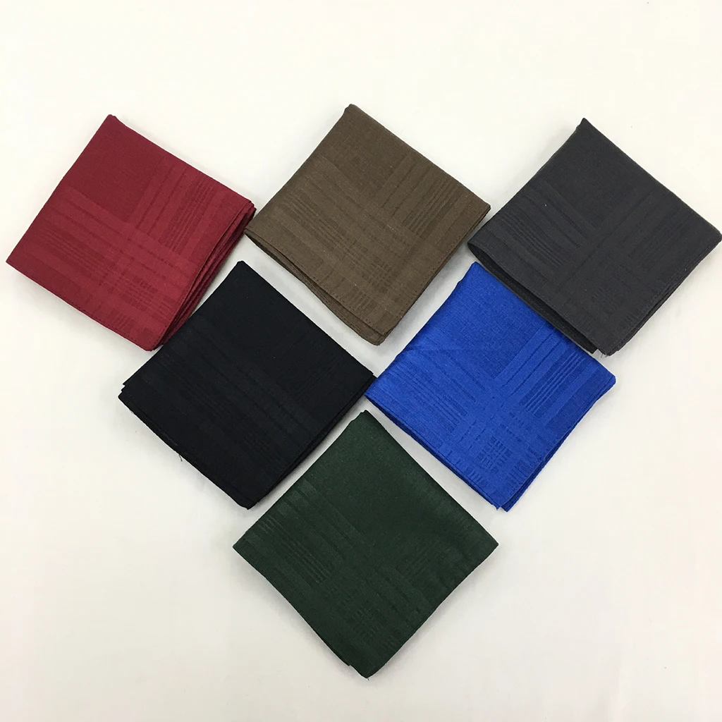 12 Pack Classic Solid Handkerchiefs Mens Cotton Pocket Squares for Wedding Party
