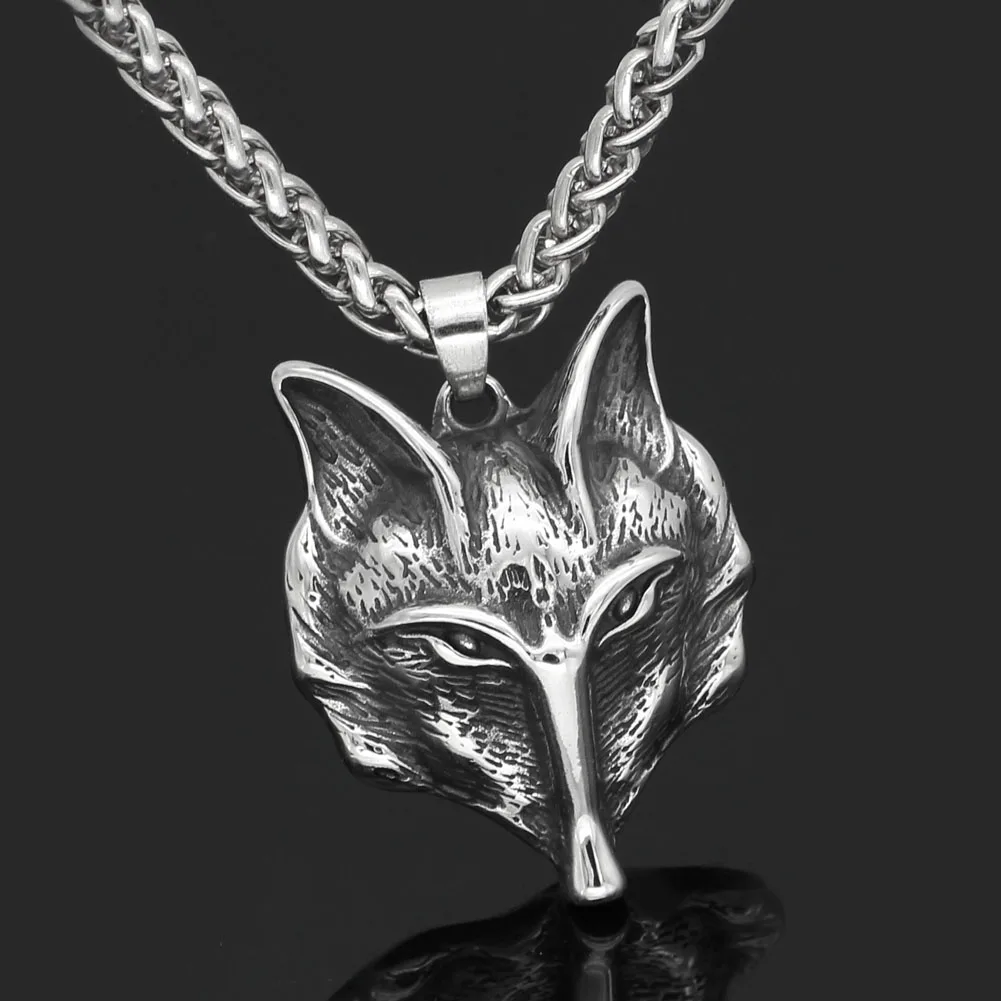Ожерелье из нержавеющей стали с головой Викинг Волк odin amulet|Ожерелья подвеской| |