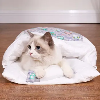 

New Hot Warm Cat Sleeping Bag Removable Cat Bed Winter Warm Cat House Small Pet Bed SMR88