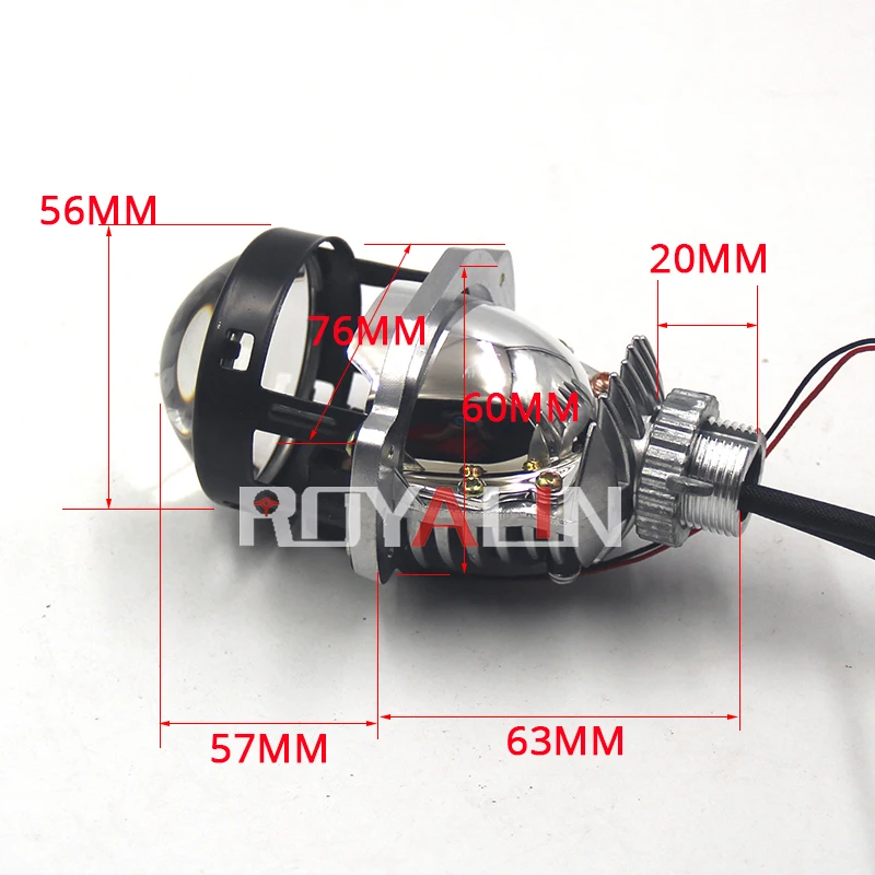 US $66.99 ROYALIN 20 Inch BiLED Headlight Projector Lens HiLow Beam for H1 H4 H7 9005 9006 Car Automotive Motocycle Head Lamp Retrofit