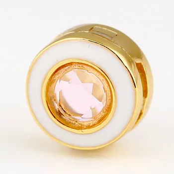 

Original Shine Reflexions Gleaming White Circle Clip Stopper Beads Fit 925 Sterling Silver Charm Bracelet Diy Jewelry