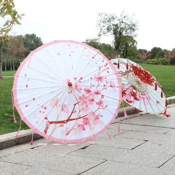 

Art Umbrella Chinese Silk Cloth Umbrella Classical Style Decorative Umbrella Oil Paper Painted Parasol Umbrella