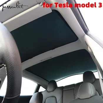 baratas Modelo 3 Pára-sol Do Carro Viseira Traseira Frente Sun Sombra Para Tesla Modelo 3 Acessórios Telhado Pára-sol Clarabóia Máscaras Protetor Três
