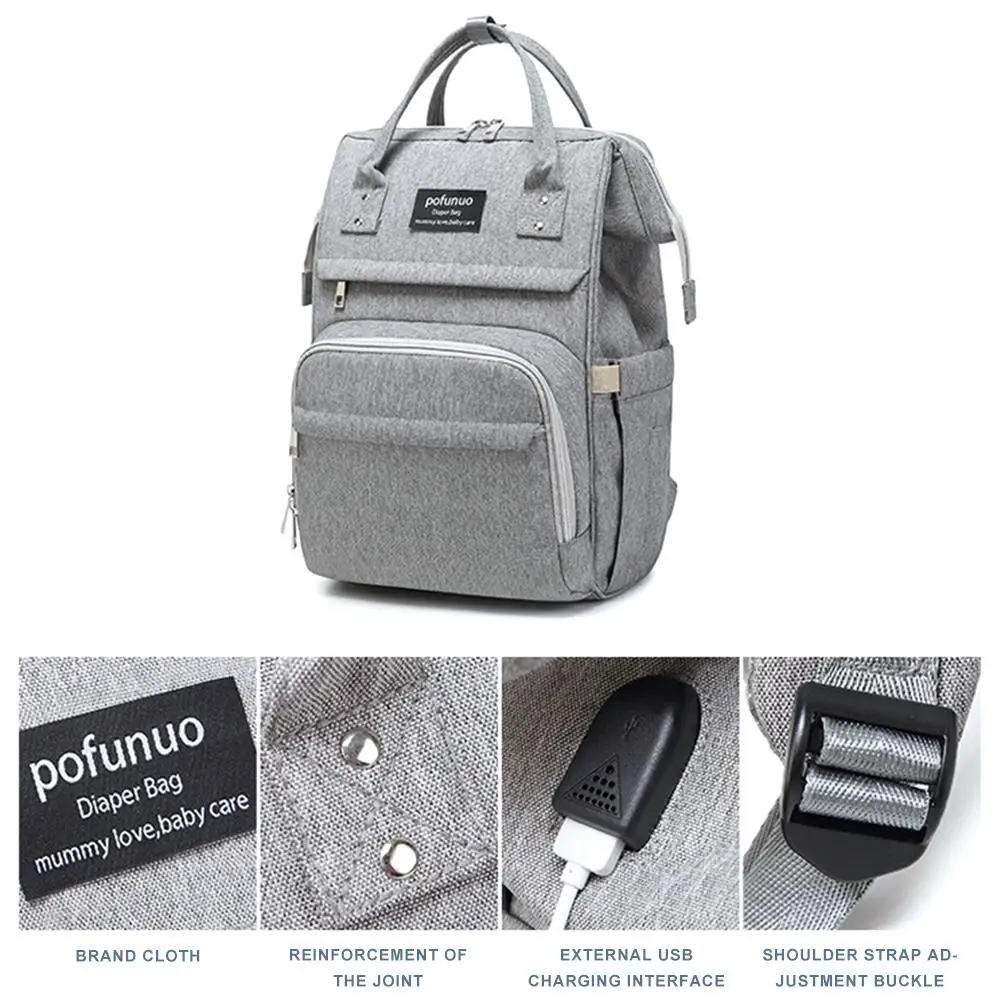 pofunuo diaper bag usb charger