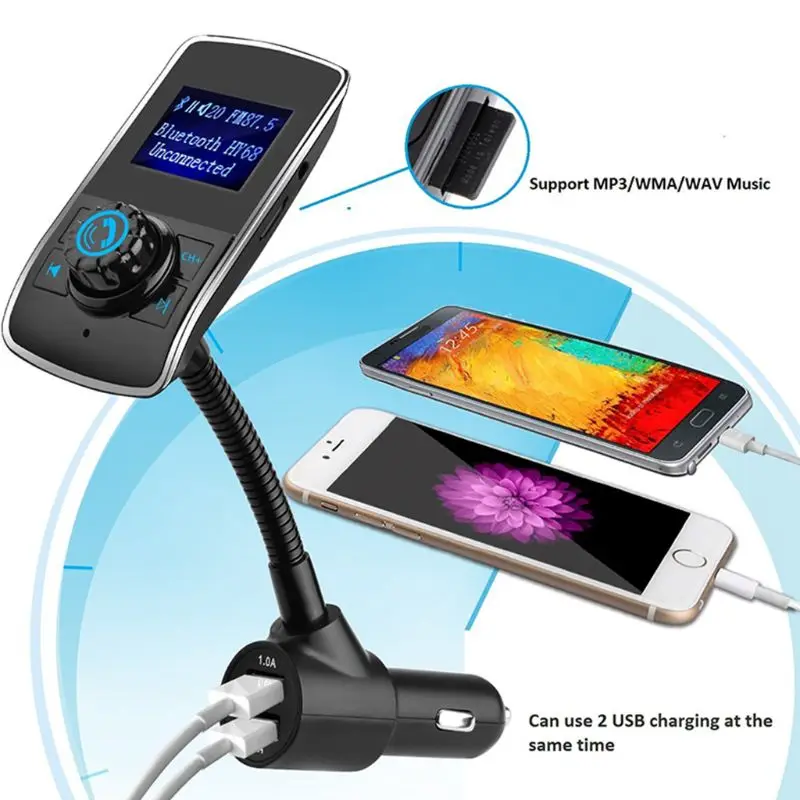Автомобильный Bluetooth FM MP3 Плеер Беспроводной Handfree передатчик TF карта AUX USB экран дисплей аудио адаптер приемник 634A