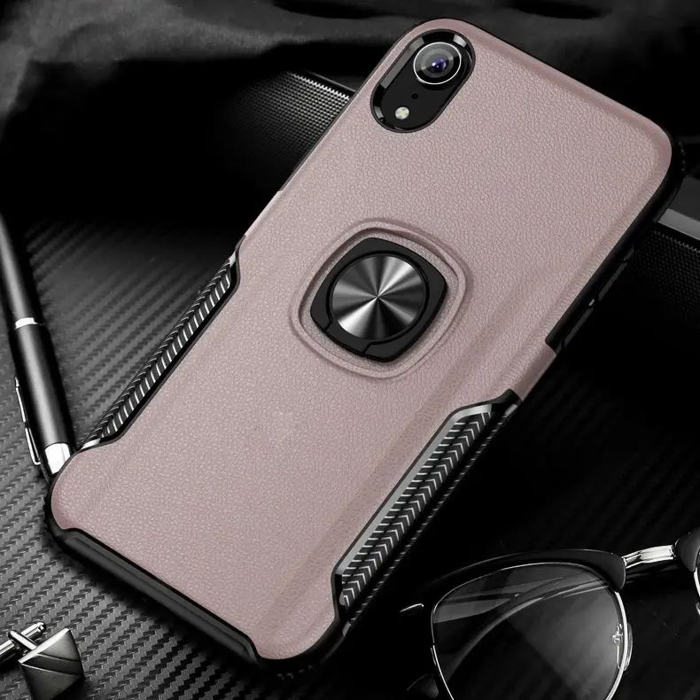 Rose Gold Для IPhone 7 8 плюс металлическое кольцо кремнезема против падения крышка для Alcatel Idol X Xr Xs Max 11 11 Pro Max ПК дерматоглифических IPhon чехол - Цвет: Rose Gold